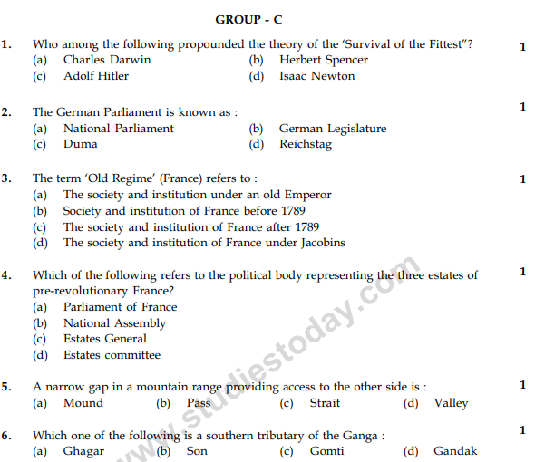 CBSE Class 9 Social Science Sample Paper Set 48